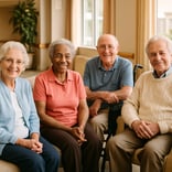 seniors living at assisted living community