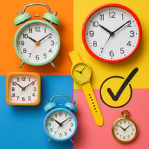 time management with real watches and clocks colorful-1